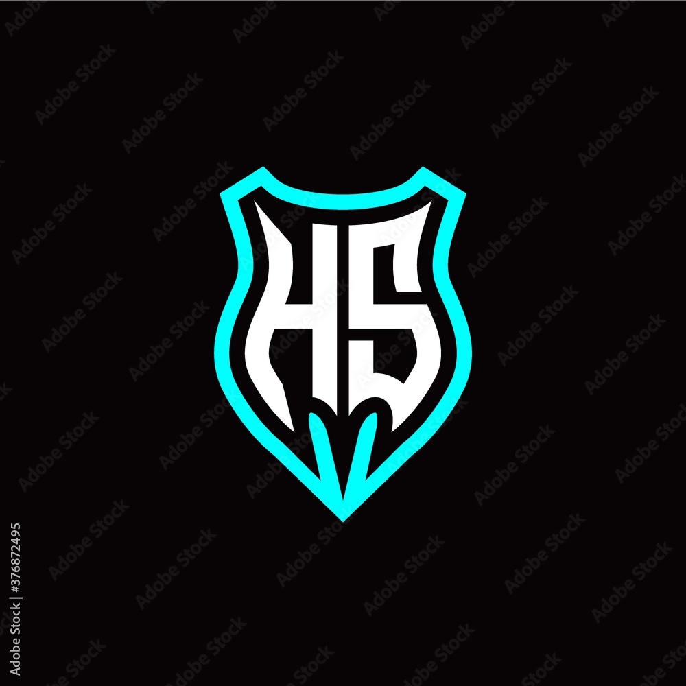 Initial H S letter with shield modern style logo template vector Initial H S letter with shield modern style logo template vector