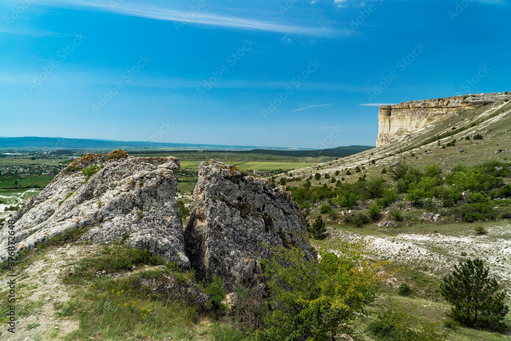 At the foot of the White rock mountain AK - Kaya .Crimea .