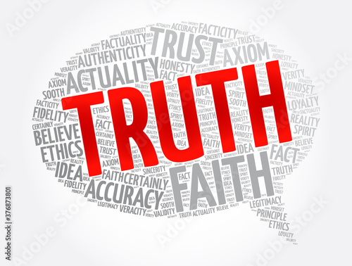 Truth message bubble word cloud collage, concept background