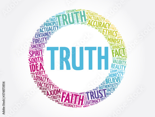 Truth word cloud collage, concept background