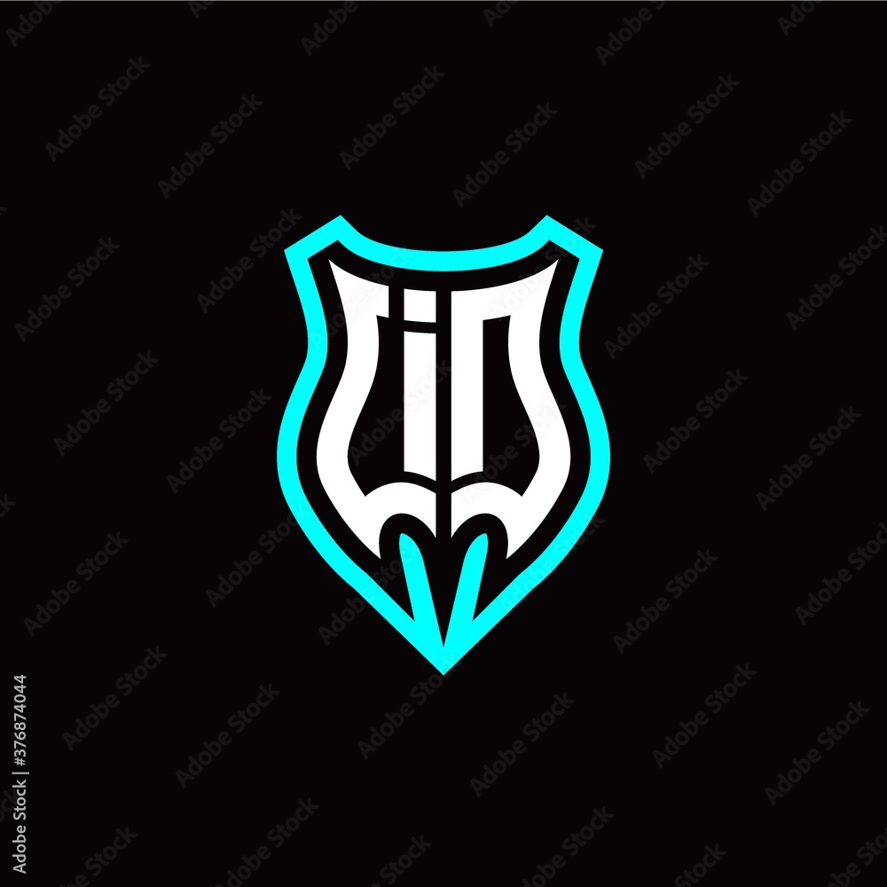 Initial I D letter with shield modern style logo template vector