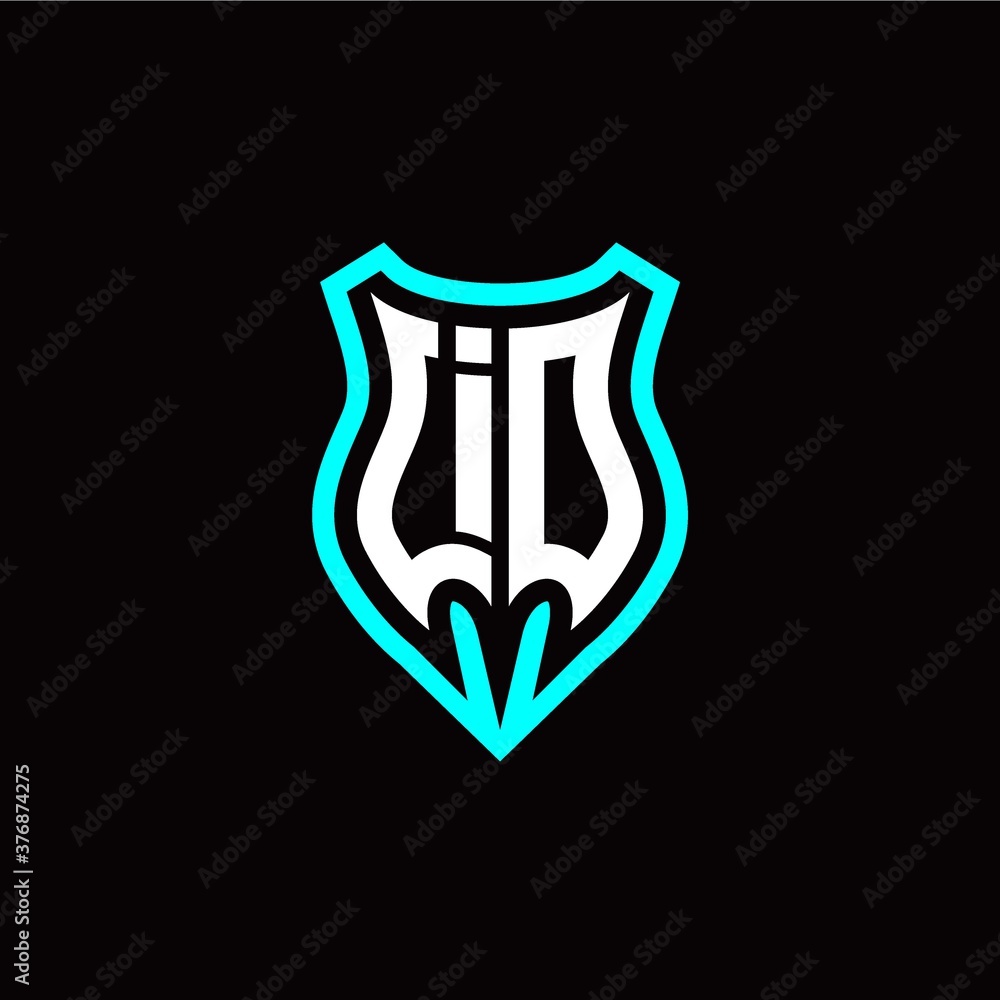 Initial I O letter with shield modern style logo template vector