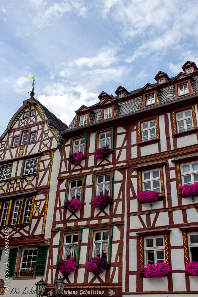 Romantic half-timbered houses on the Moselle (Germany)
