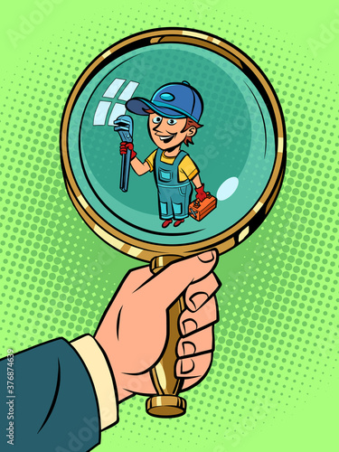 plumber repairman, professional. small business concept