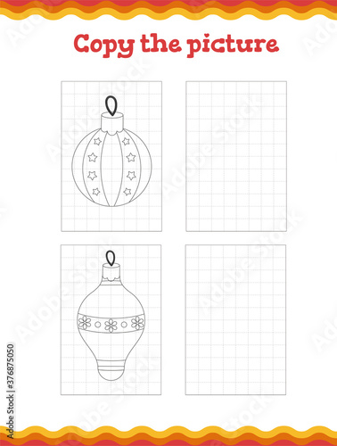  Toddler education games. Preschool or kindergarten Christmas worksheet. Vector illustration. Vector illustration