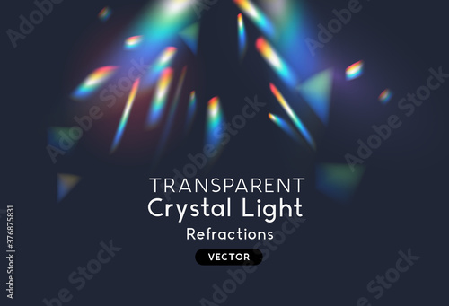 Overlay crystal light refraction pattern for adding effects to background layouts. Vector illustration.