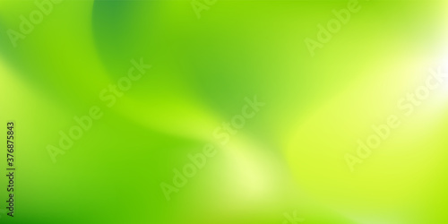Natural blurred background with sunlight. Abstract green yellow gradient backdrop. Vector illustration. Ecology concept for your graphic design, banner, wallpaper or poster, website