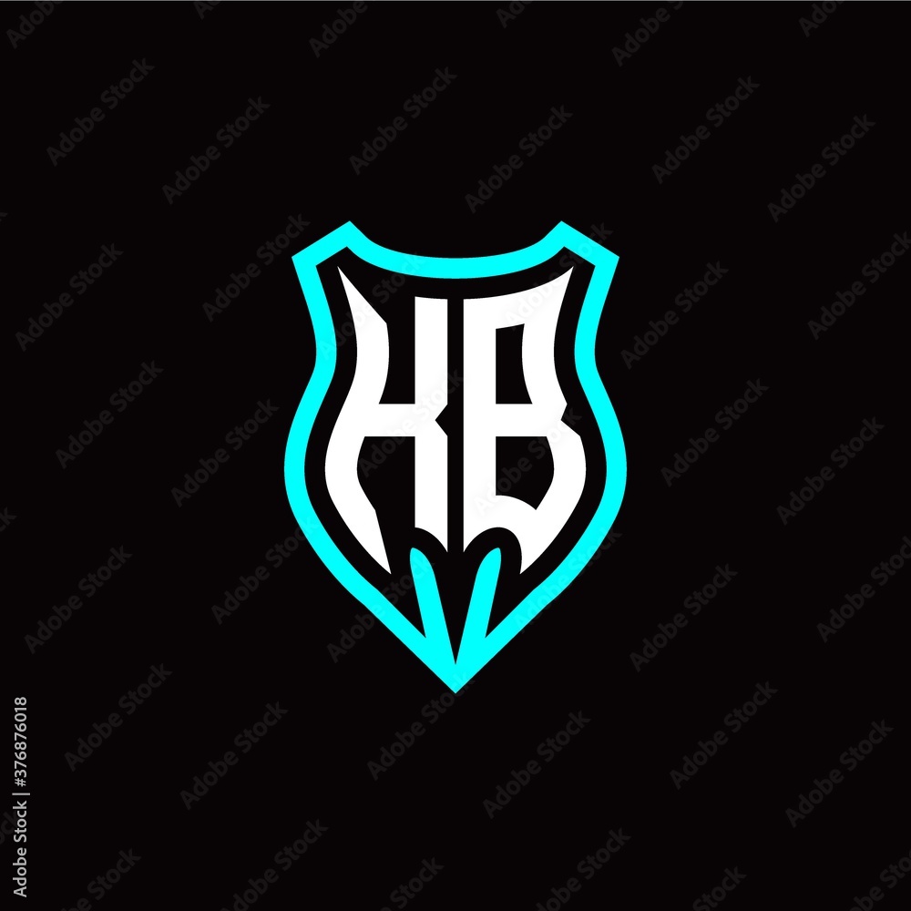 Initial K B letter with shield modern style logo template vector Initial K B letter with shield modern style logo template vector