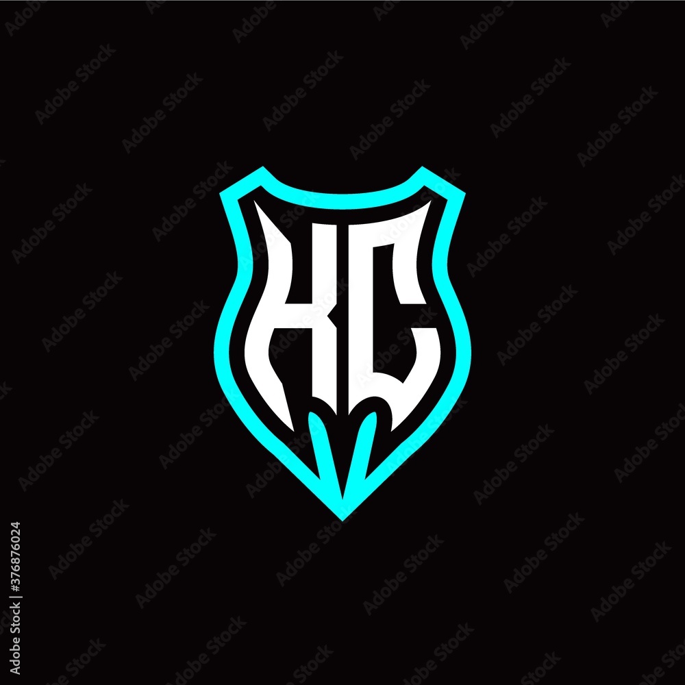 Initial K C letter with shield modern style logo template vector Initial K C letter with shield modern style logo template vector
