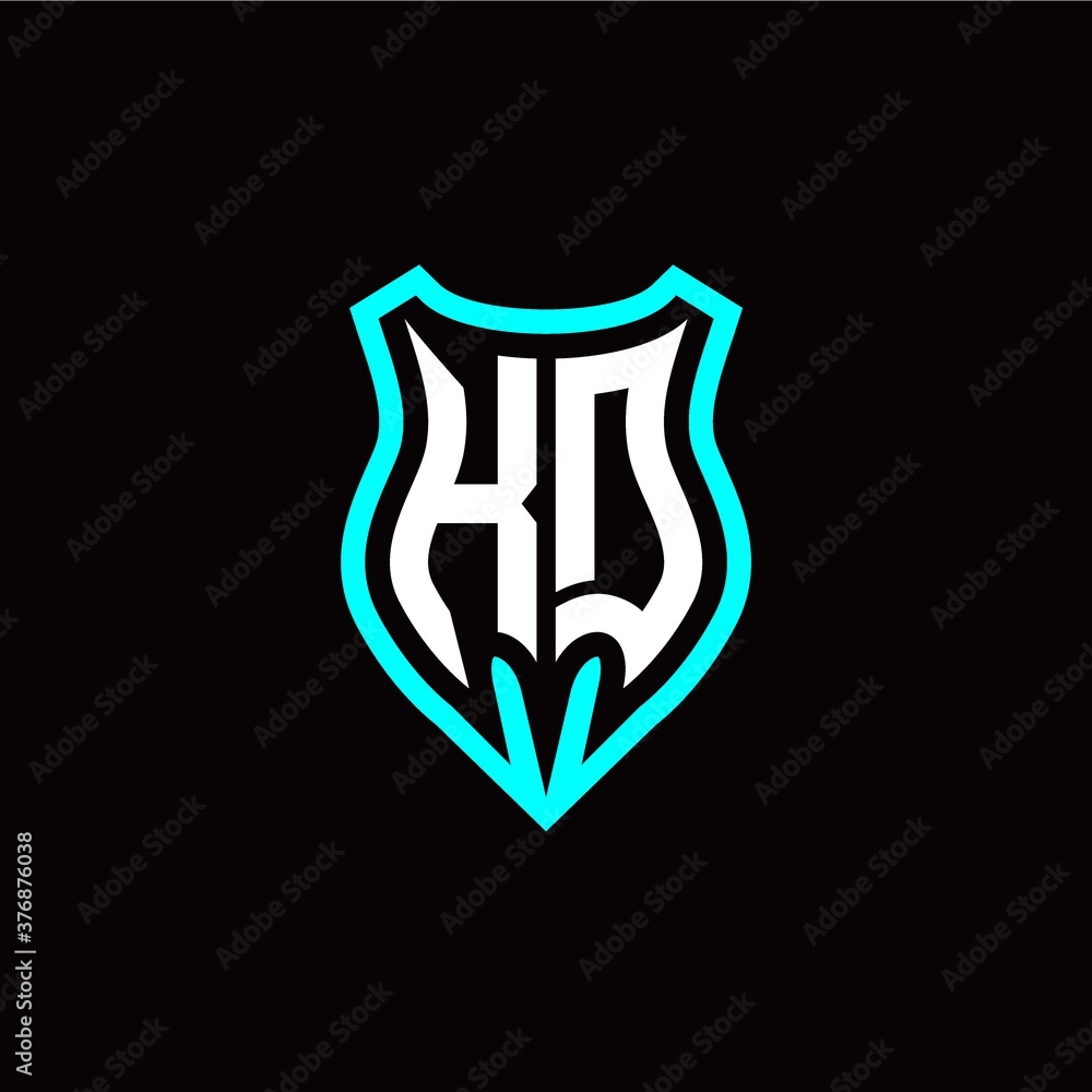Initial K D letter with shield modern style logo template vector Initial K D letter with shield modern style logo template vector