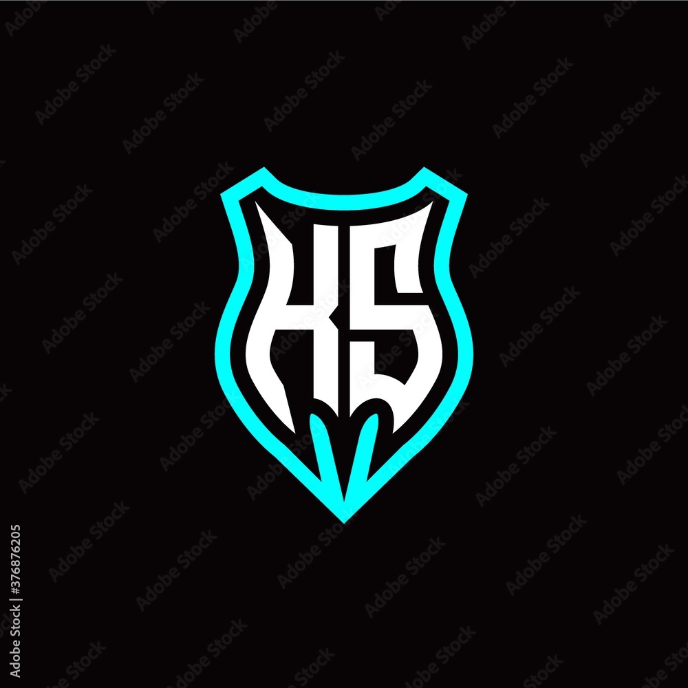 Initial K S letter with shield modern style logo template vector Initial K S letter with shield modern style logo template vector