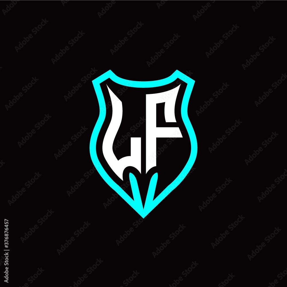 Initial L F letter with shield modern style logo template vector Initial L F letter with shield modern style logo template vector
