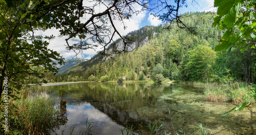 panoramic view mountain lake aka Duerrsee (Dürssee)  near Seewiesen in Styria, Austria photo