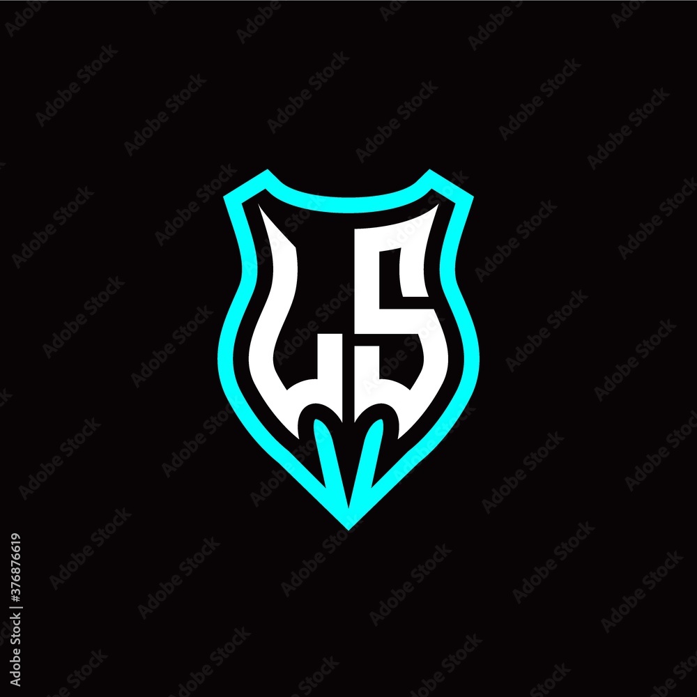 Initial L S letter with shield modern style logo template vector Initial L S letter with shield modern style logo template vector
