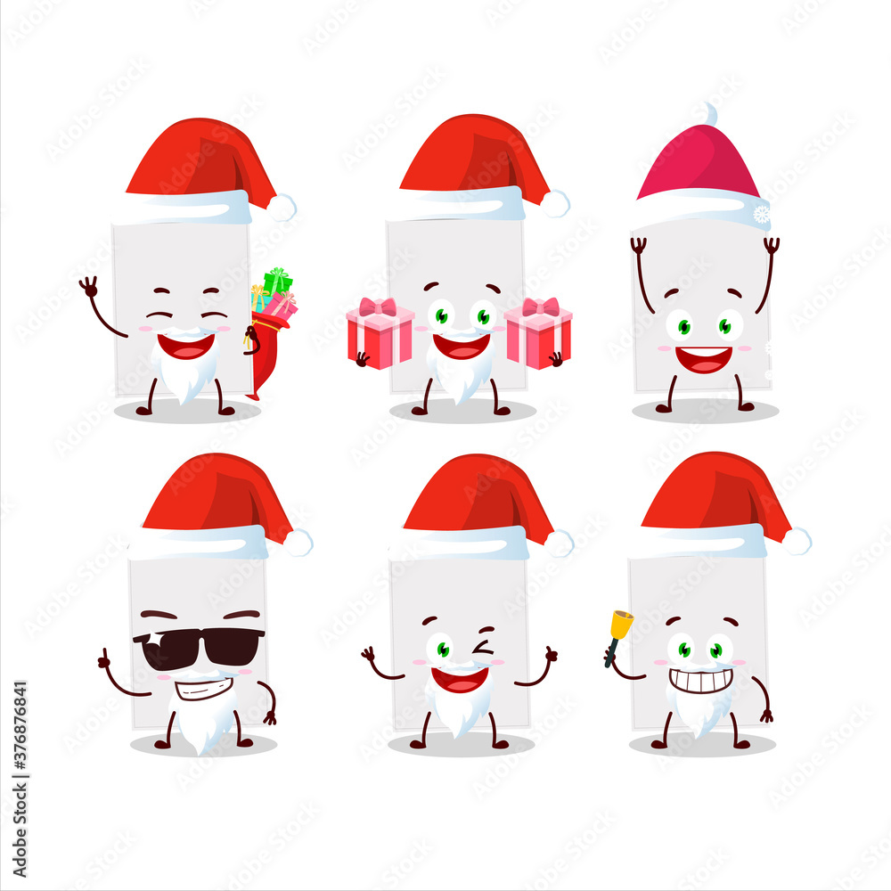 Santa Claus emoticons with white envelope cartoon character