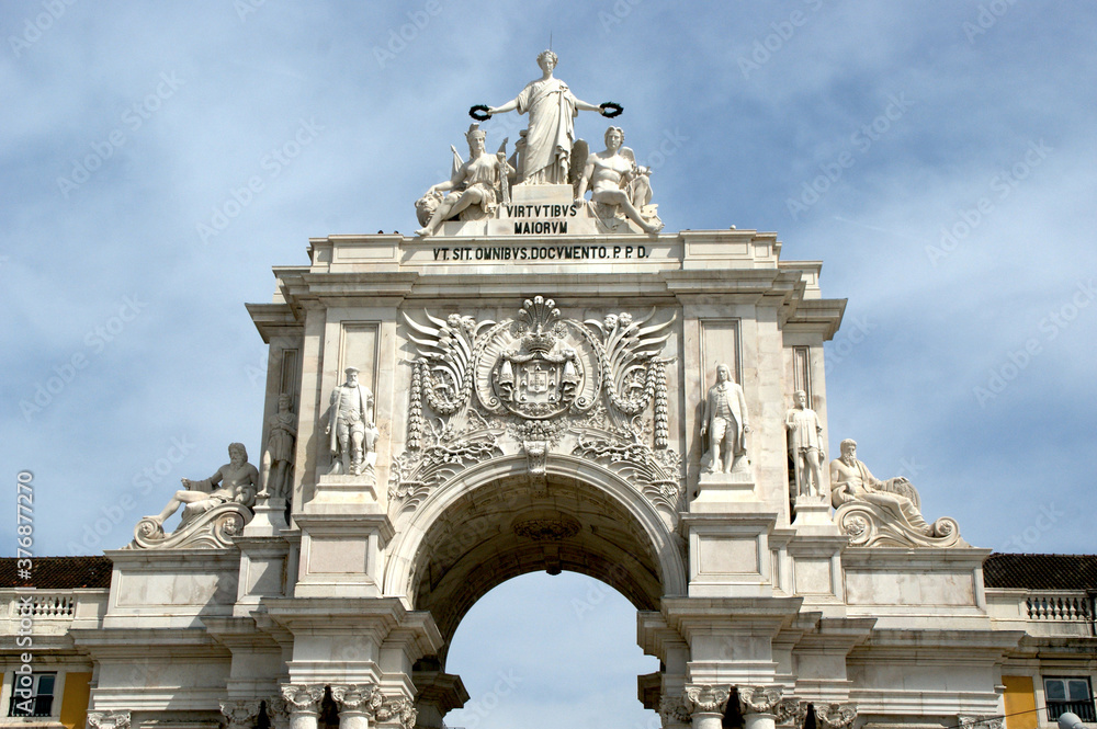 Arch of Rua Augusta in Lisbon, Portugal