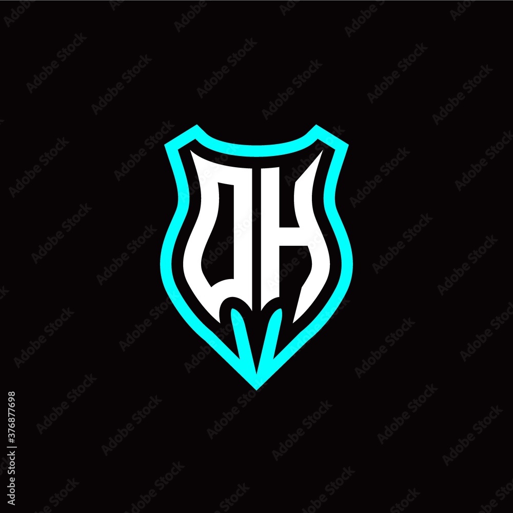 Initial O H letter with shield modern style logo template vector Initial O H letter with shield modern style logo template vector