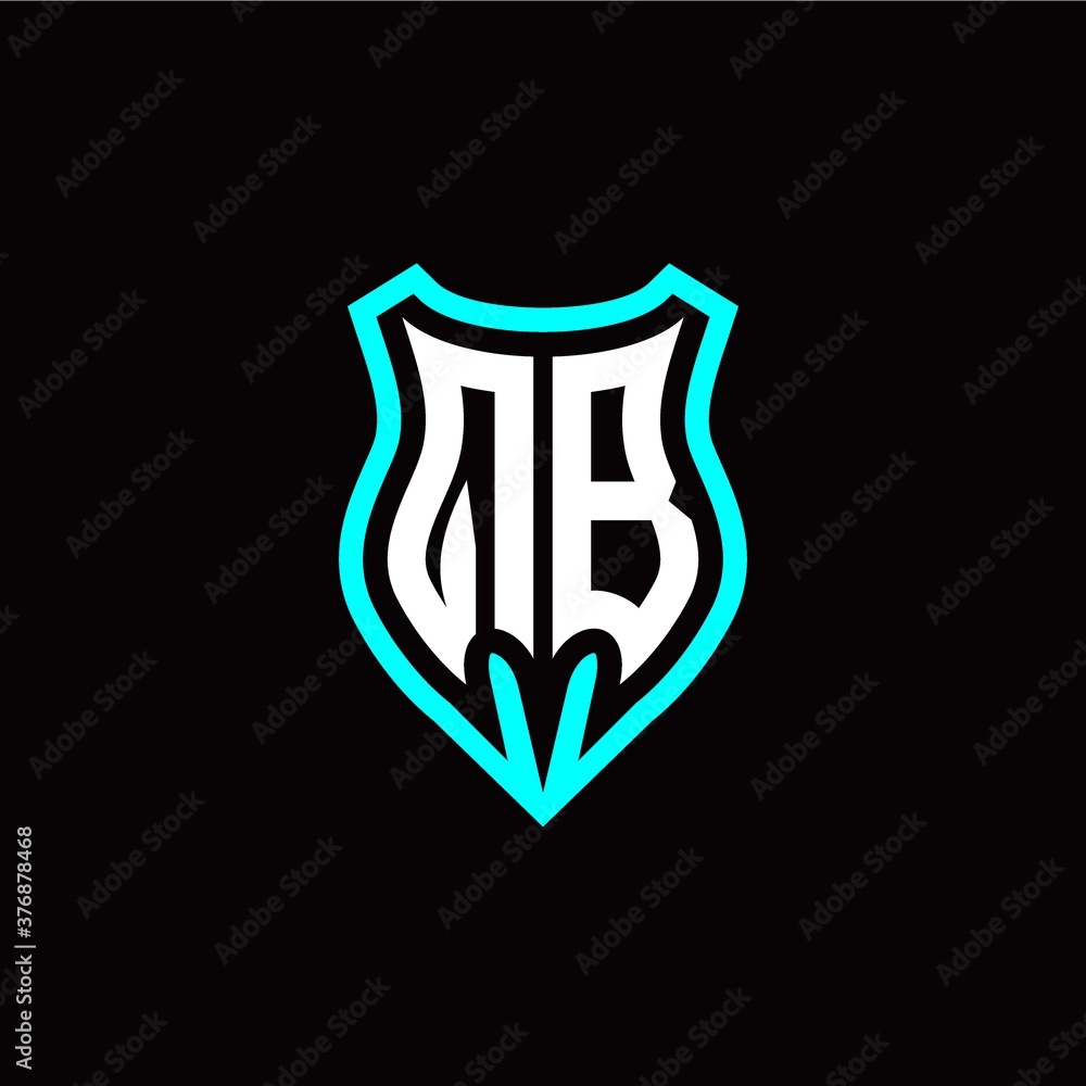 Initial Q B letter with shield modern style logo template vector Initial Q B letter with shield modern style logo template vector