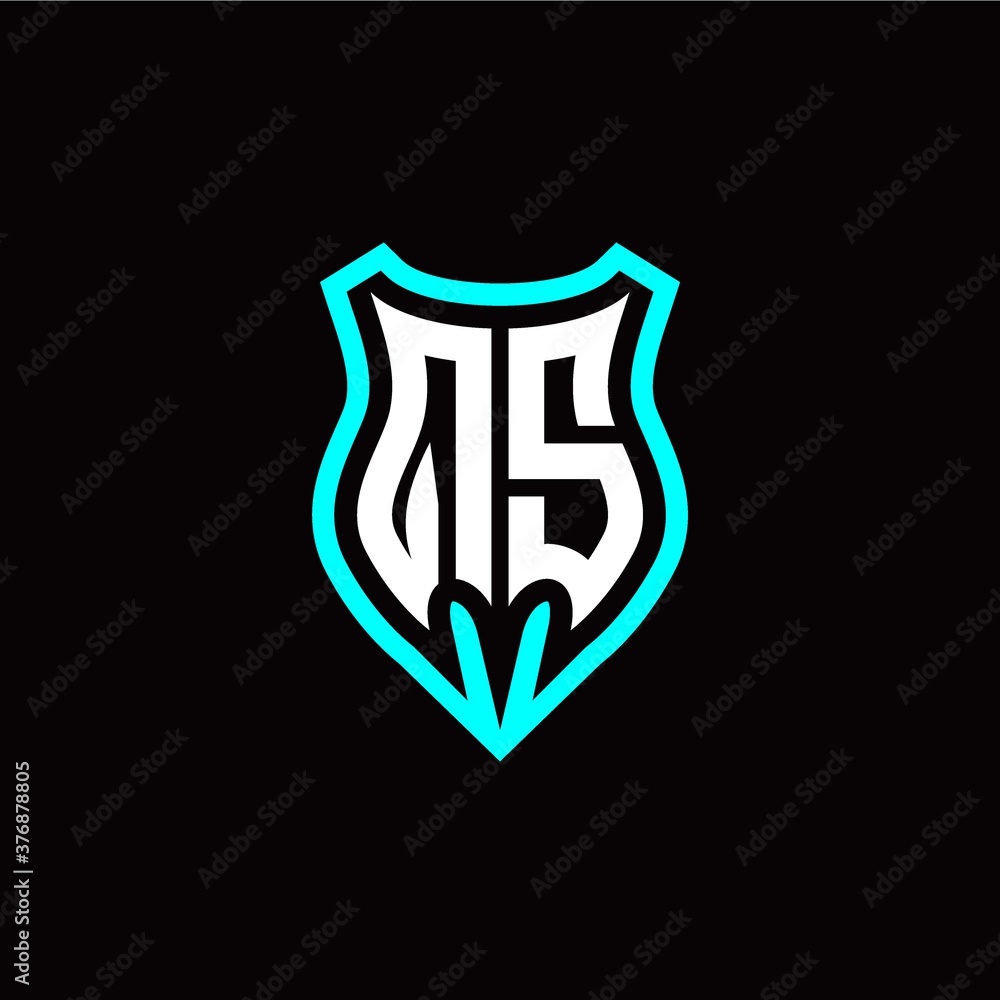 Initial Q S letter with shield modern style logo template vector Initial Q S letter with shield modern style logo template vector