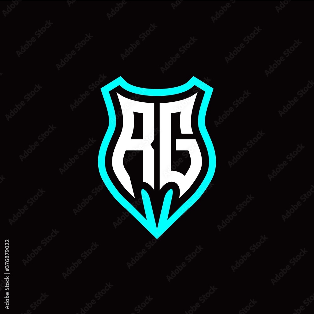 Initial R G letter with shield modern style logo template vector Initial R G letter with shield modern style logo template vector