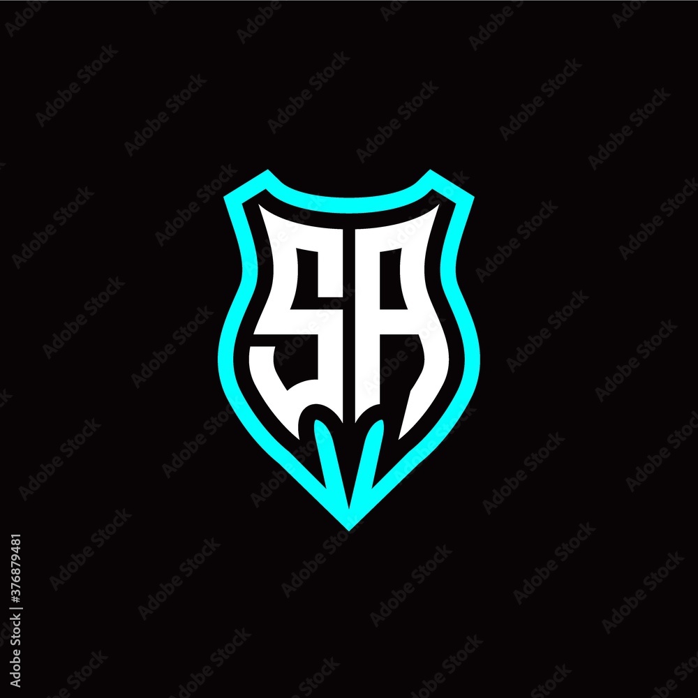 Initial S A letter with shield modern style logo template vector