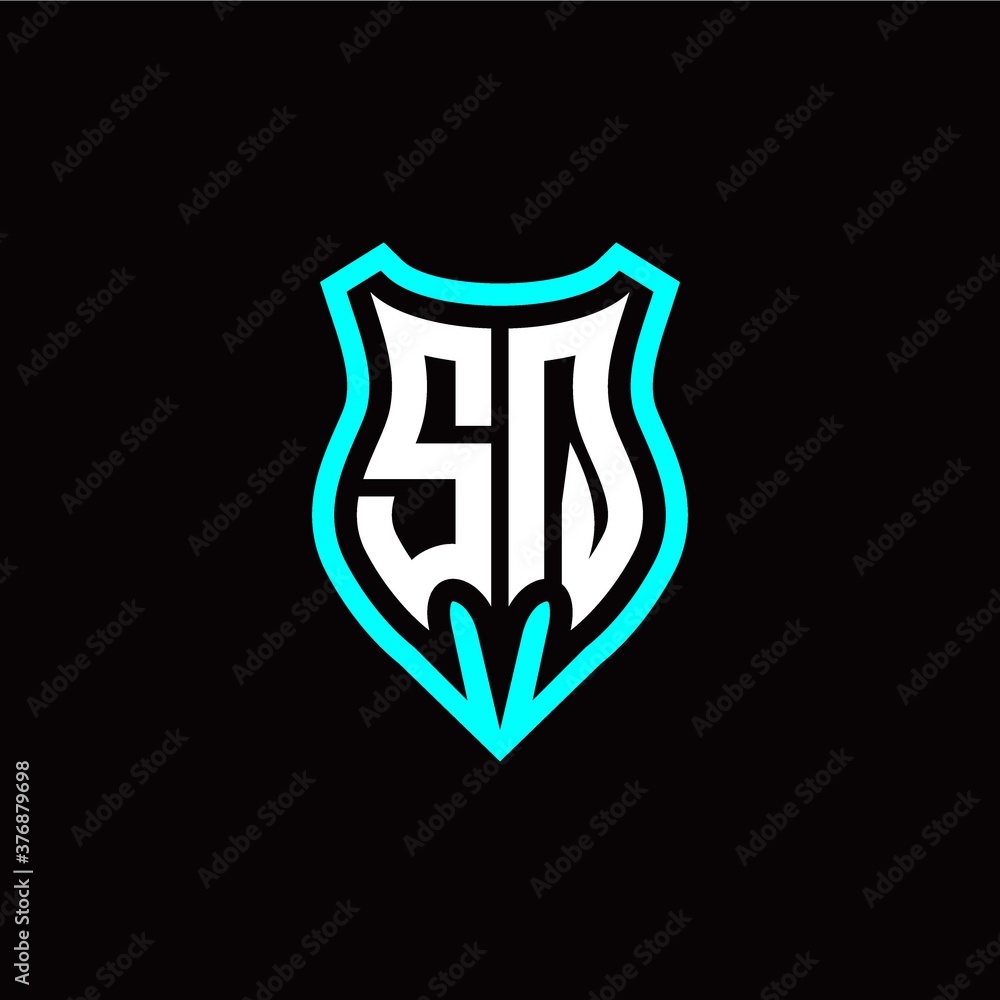 Initial S Q letter with shield modern style logo template vector