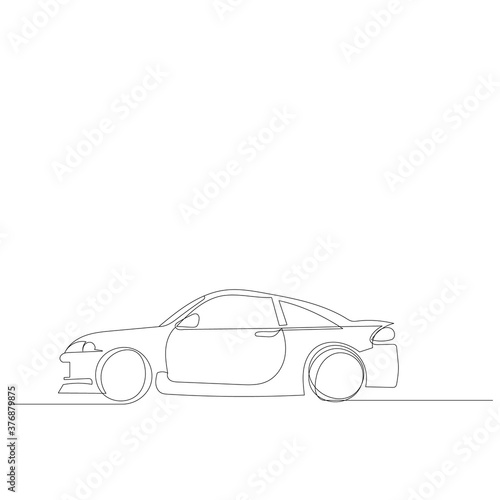 vector, isolated, sketch, one line drawing car © zolotons