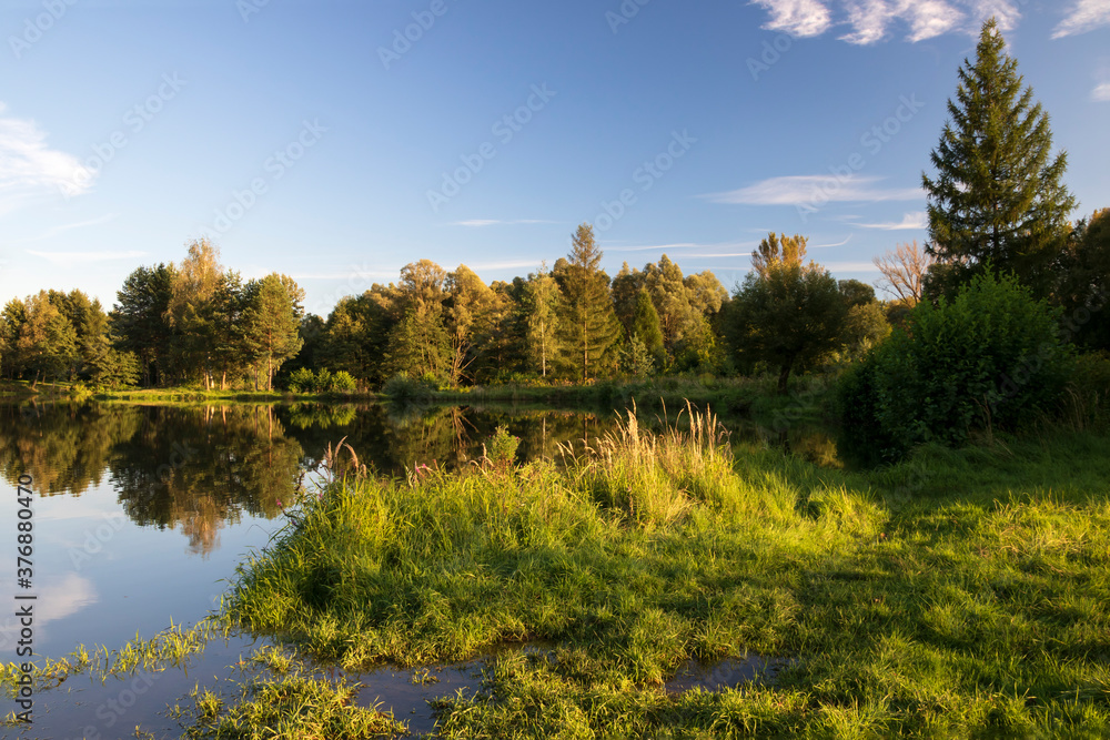 autumn landscape with lake, Pogwidów, Powiat Cieszyński autumn landscape with lake, Pogwidów, Powiat Cieszyński