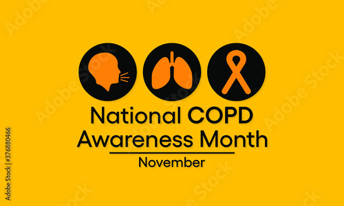 Vector illustration on the theme of national Chronic Obstructive Pulmonary Disease (COPD) awareness month observed each year during November.