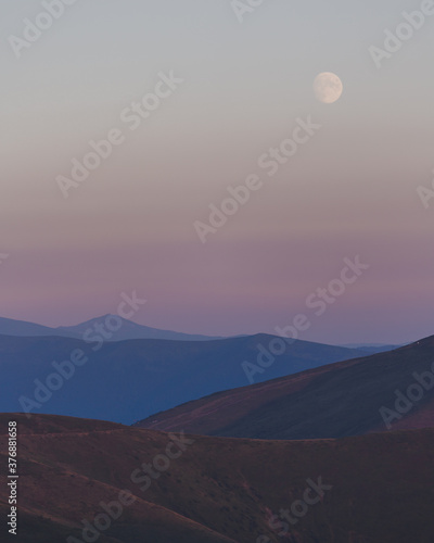 sunset over the mountains