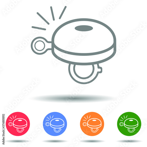 Bicycle bell icon vector logo isolated on background
