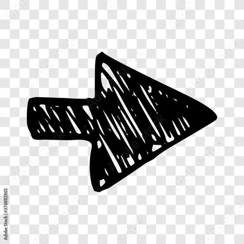 Black hand drawn arrow