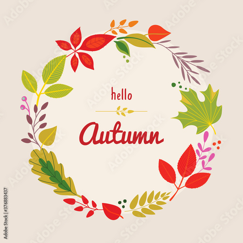 Vector frame with autumn leaves