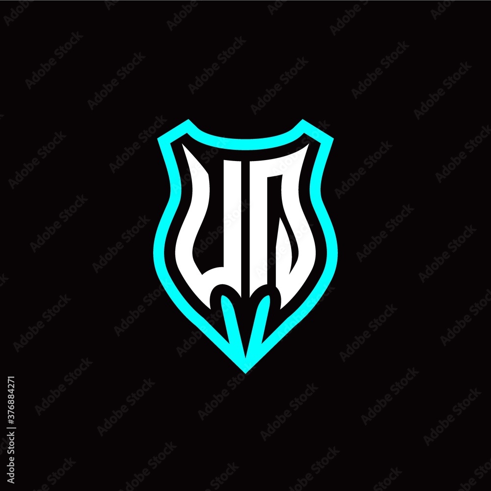 Initial U Q letter with shield modern style logo template vector