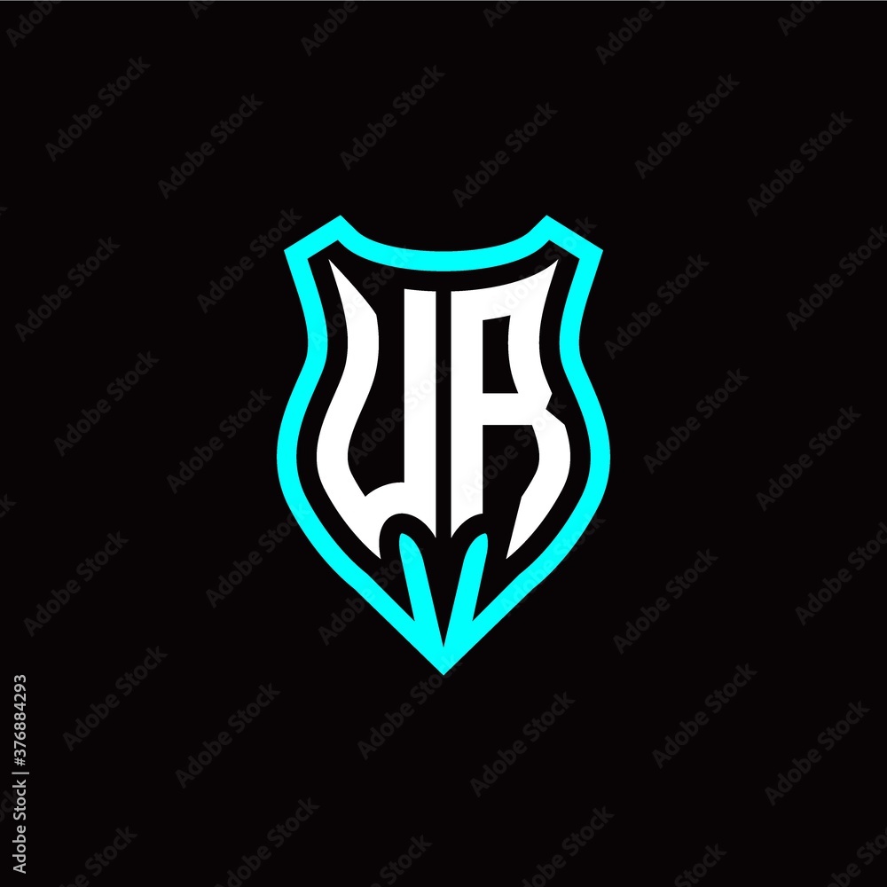 Initial U R letter with shield modern style logo template vector Initial U R letter with shield modern style logo template vector