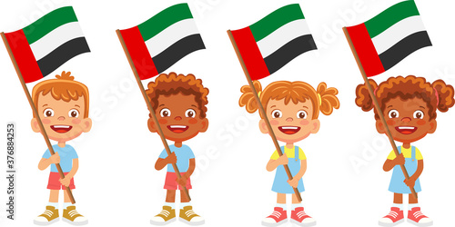 united arab emirates flag in hand set