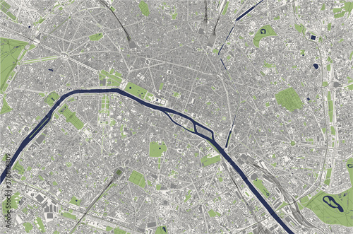 map of the city of Paris, France