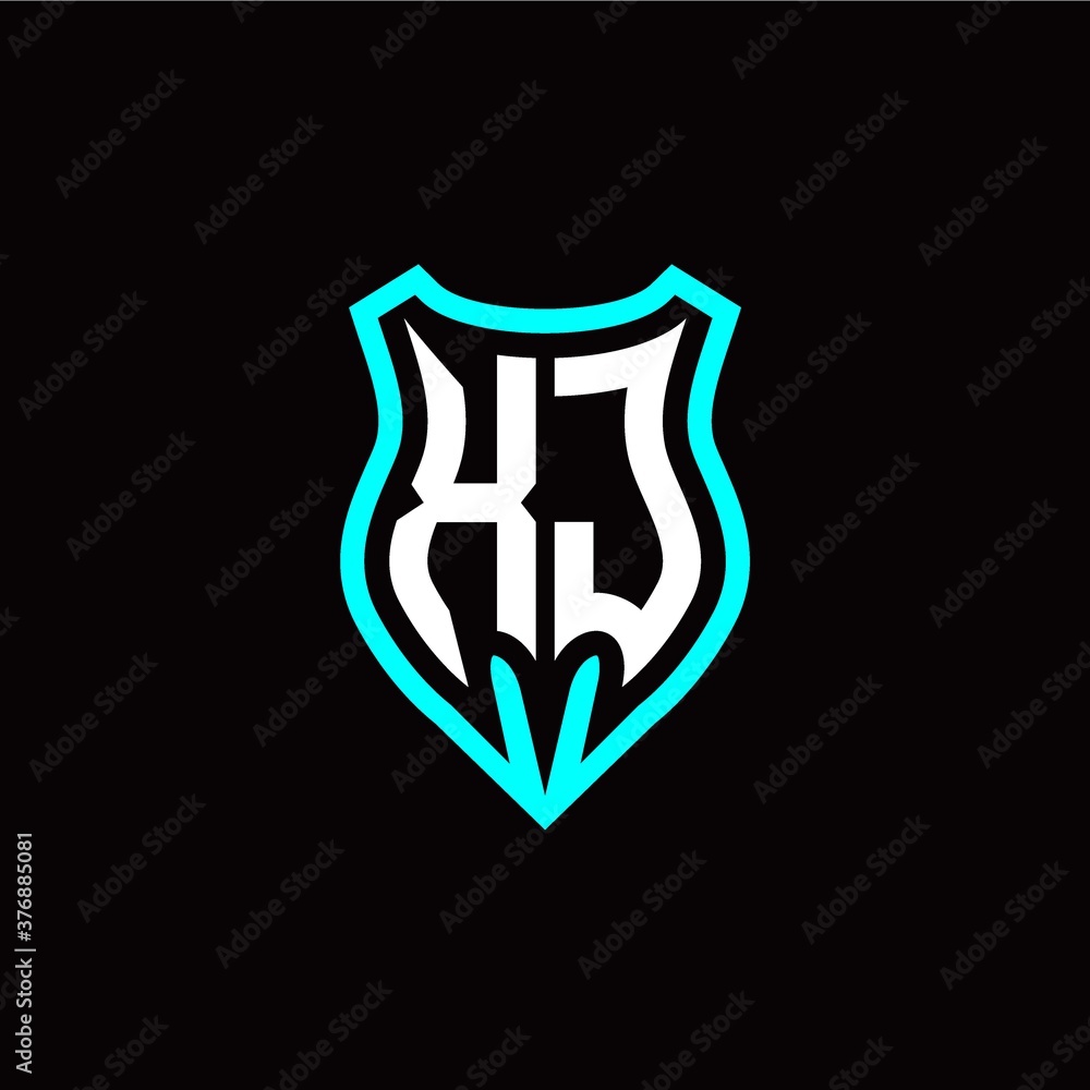 Initial X J letter with shield modern style logo template vector Initial X J letter with shield modern style logo template vector