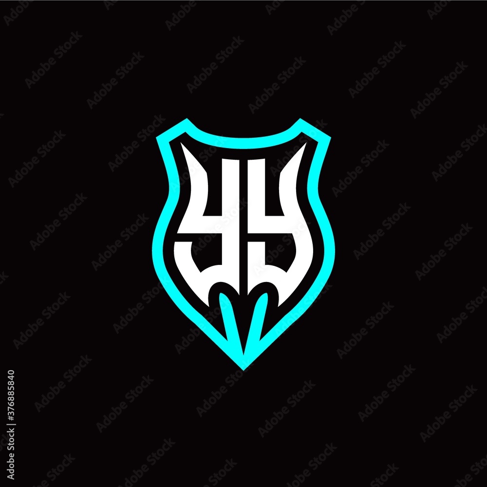 Initial Y Y letter with shield modern style logo template vector Initial Y Y letter with shield modern style logo template vector