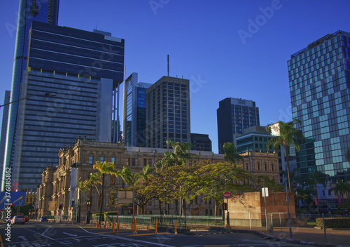 Brisbane City skyline buildings old architecture 