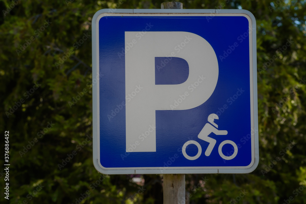 motorcycle parking sign, green background motorcycle parking sign, green background