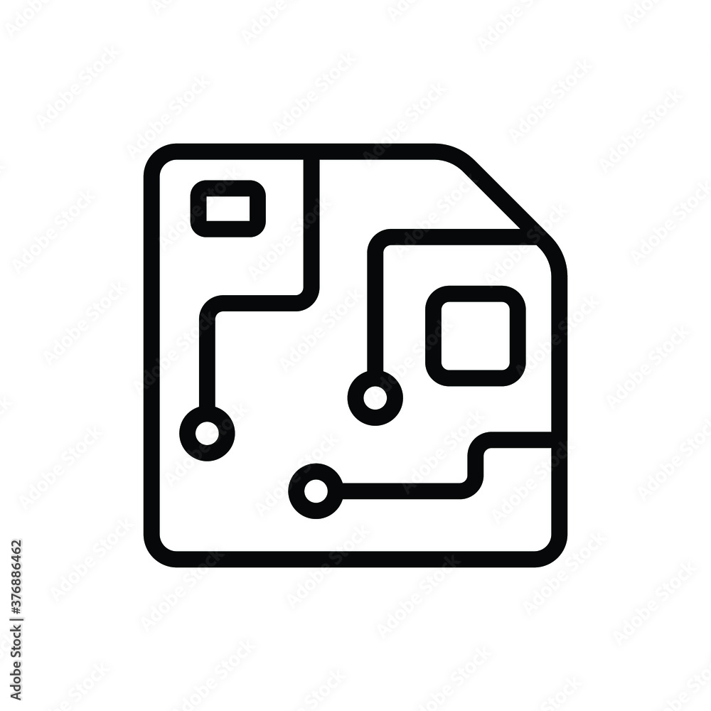 Circuit board icon vector. Thin line web symbol on white background - vector illustration eps10 Circuit board icon vector. Thin line web symbol on white background - vector illustration eps10
