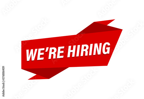 We're hiring written,  red flat banner We're hiring