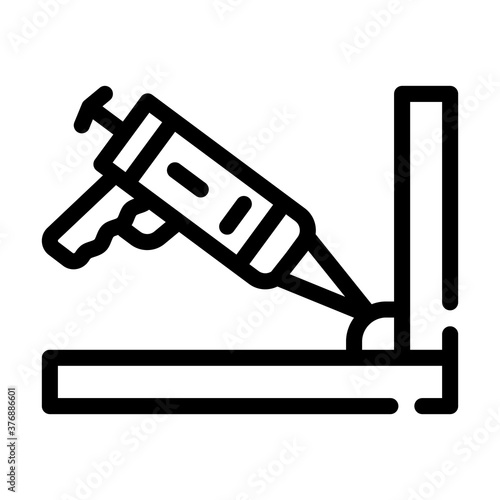 waterproof glue line icon vector isolated illustration photo