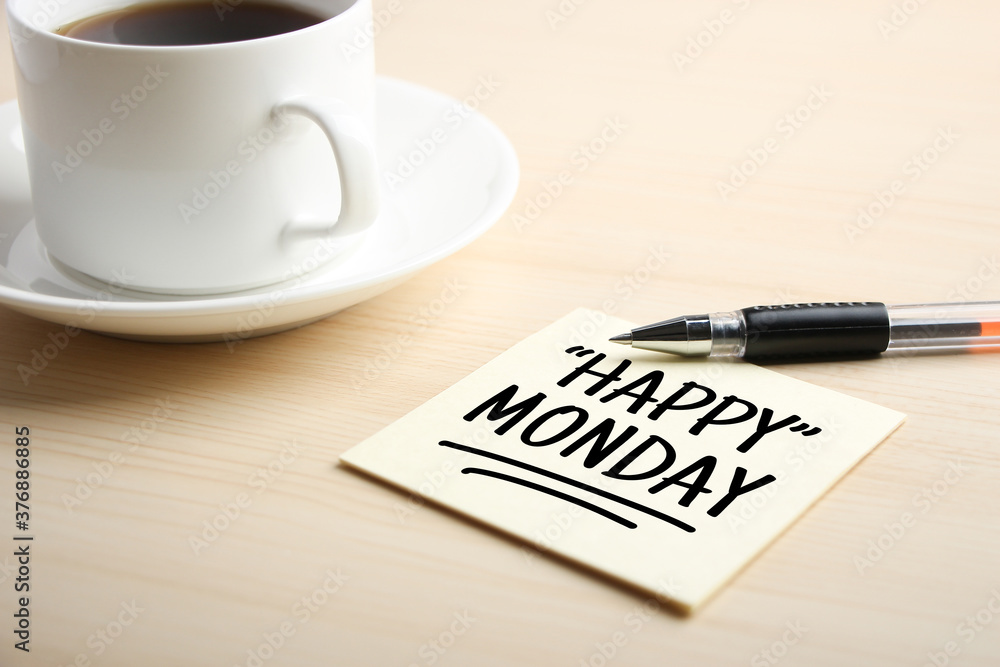 Happy Monday Concept On Sticky Note Happy Monday Concept On Sticky Note