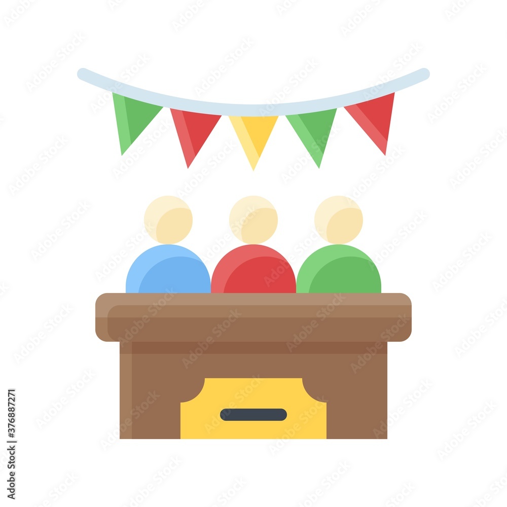 administrative related characters with table and decoration banner vector in flat design, administrative related characters with table and decoration banner vector in flat design,