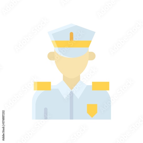 administrative related warden police or man with uniform and cap vector in flat design,