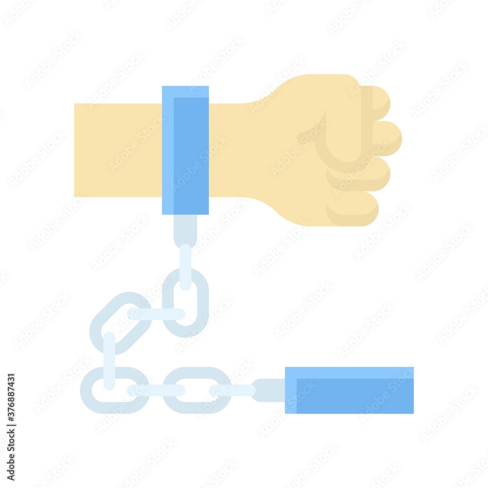 administrative related handcuff on criminal hand vector in flat design, administrative related handcuff on criminal hand vector in flat design,