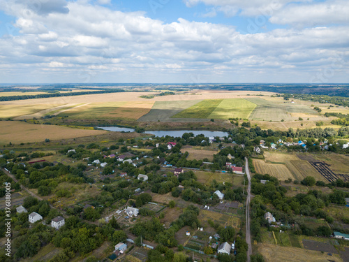 Wallpaper Mural Agricultural village in Ukraine. Aerial drone view. Torontodigital.ca