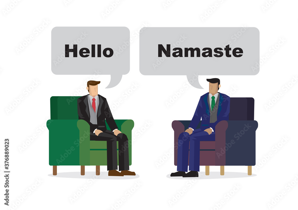Business people talking in with different languages. Business people talking in with different languages.